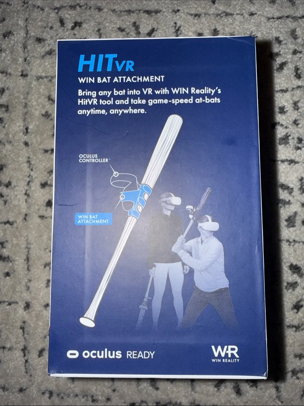 Win Reality HIT VR Baseball & Softball Bat Attachment fo Meta Quest Oculus w Box